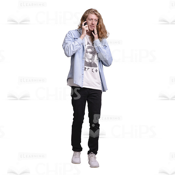 Handsome Young Man Talking Phone Cutout Image-0