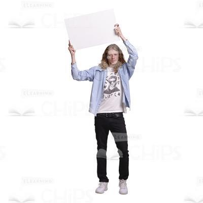 Long Haired Man Holding Board Cutout Image-0