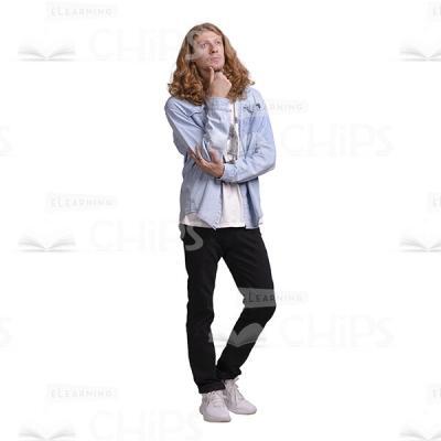 Thoughtful Young Man Standing Cutout Photo-0