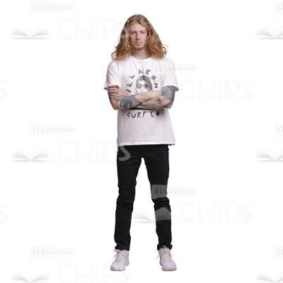 Serious Long Haired Guy Crossed Arms Cutout Photo-0