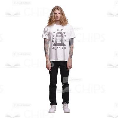 Confident Young Man With Long Haircut Cutout Picture-0