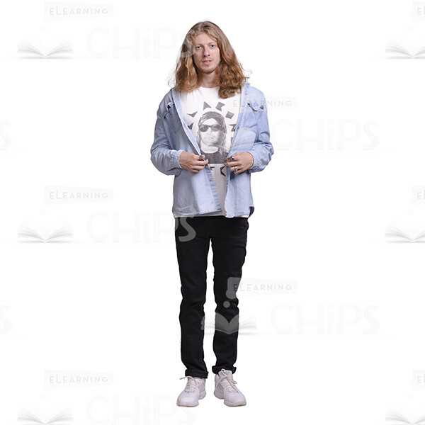 Nice Long Haired Man Character Cutout Picture-0