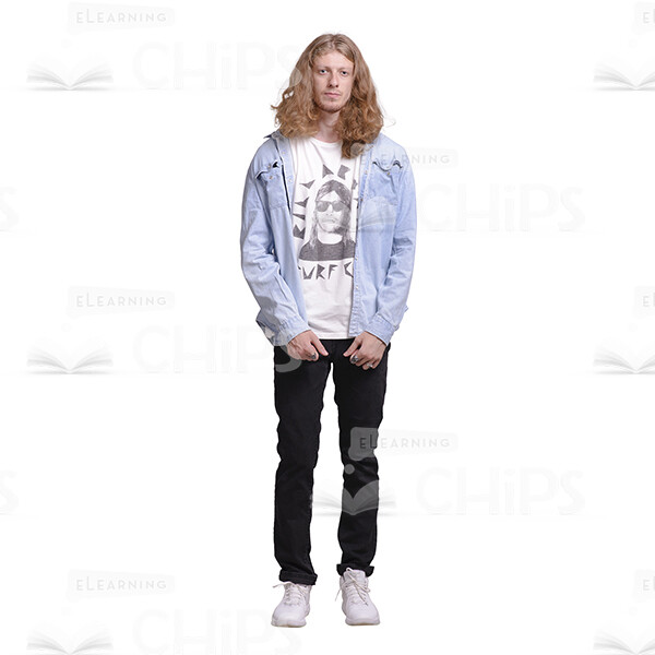 Calm Long Haired Male Character Cutout Picture-0