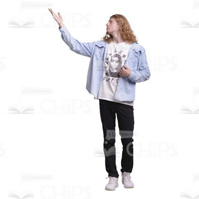 Man Pointing At Smth. With Right Hand Cutout -0