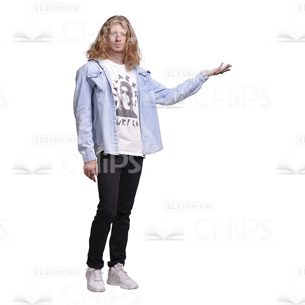 Long Haired Guy Showing Smth. Cutout Photo-0