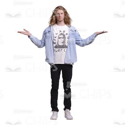 Long Haired Guy Hands Apart Cutout Photo-0