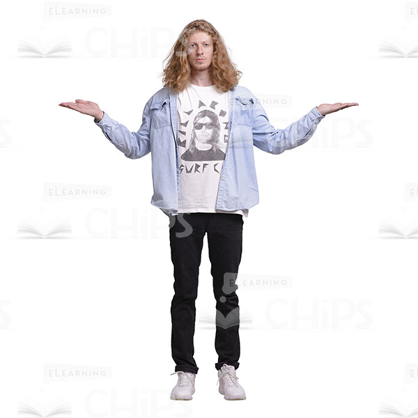Long Haired Guy Scales Pose Cutout Photo-0