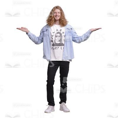 Smiling Guy With Widely Spaced Arms Cutout Photo-0