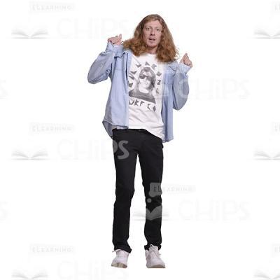 Scared Long Haired Guy Cutout Photo-0