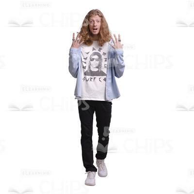 Shocked Man Throws Hands Up Cutout Photo-0