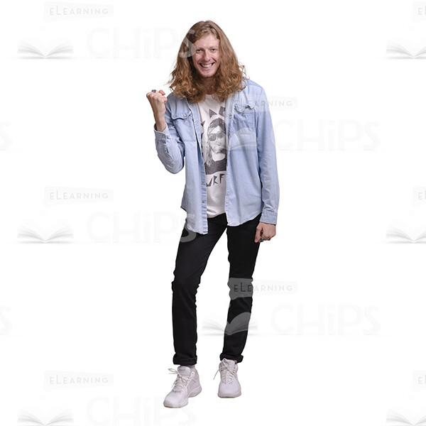 Excited Man Makes Yes Gesture Cutout Image-0