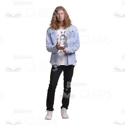 Long Haired Man Clapping Hands Cutout Photo-0