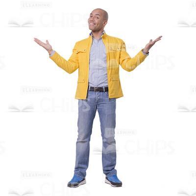 Excited Young Man Spreads Arms Cutout-0