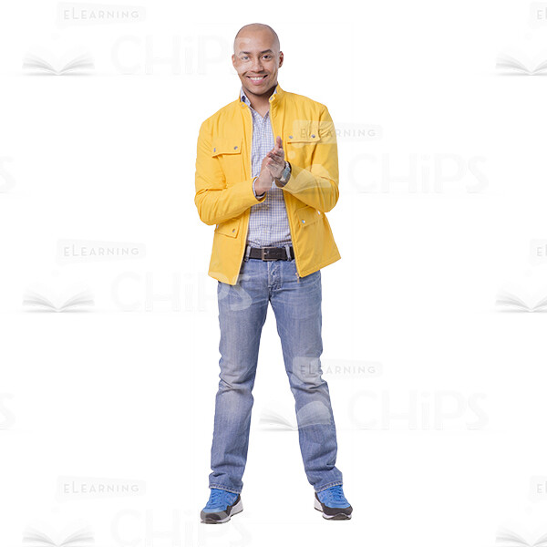 Cheerful Young Man Clapping Hands Cutout -0