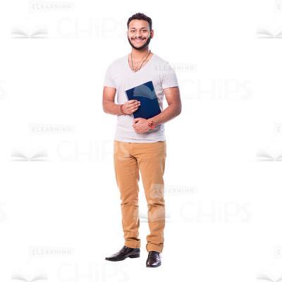 Smiling Latin Man Holding Folder Cutout-0