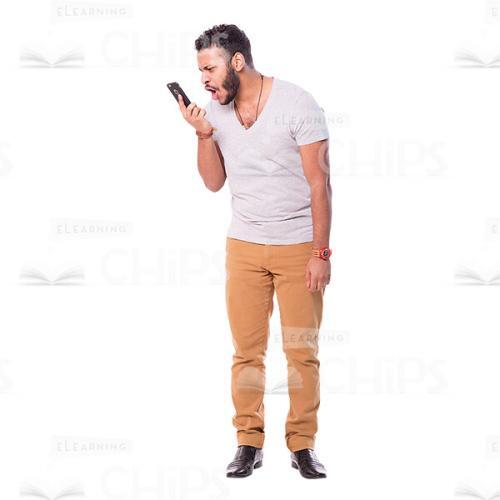 Angry Latino Man Screaming On Phone Cutout-0