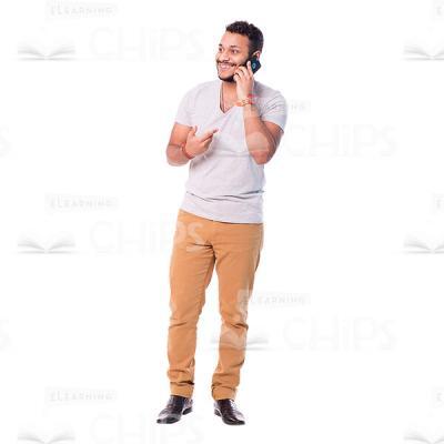 Pleased Latino Man Talking The Phone Cutout-0