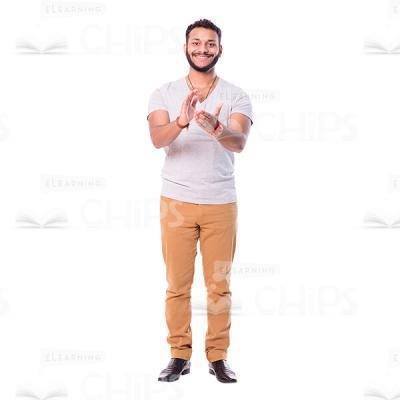 Satisfied Young Man Applauds Cutout Photo-0