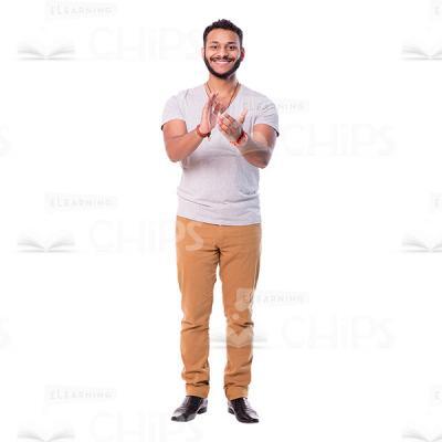 Pleased Latino Man Clapping Hands Cutout-0