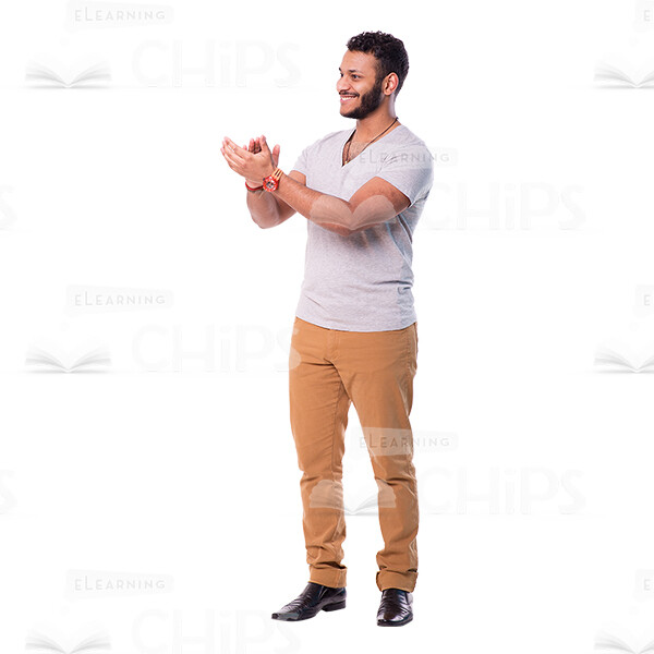 Handsome Latino Man Applauds Cutout Photo-0