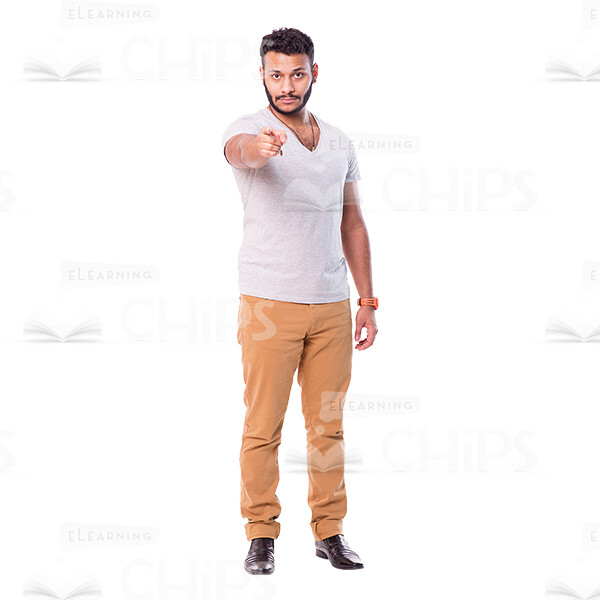 Focused Man Pointing Cutout Image-0