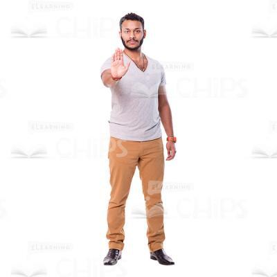Handsome Man Making Stop Gesture Cutout-0