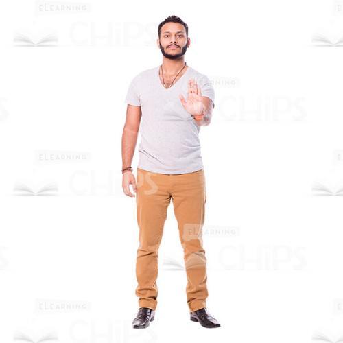 Handsome Latino Man Warns Cutout Picture-0