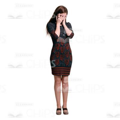 Young Woman Covering Her Face Cutout Image-0