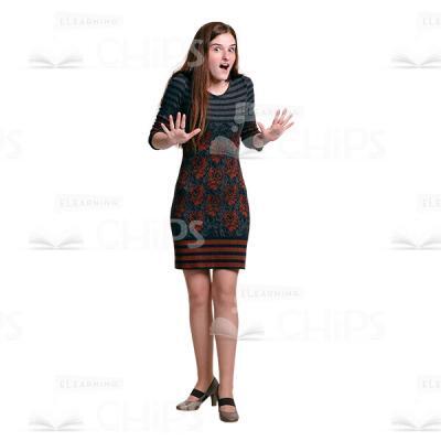 Emotional Girl Raises Hands Up Cutout Picture-0