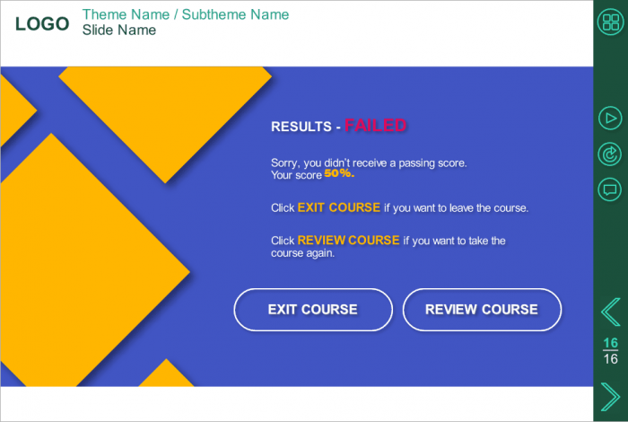 Failed Course Results — Storyline Course Template