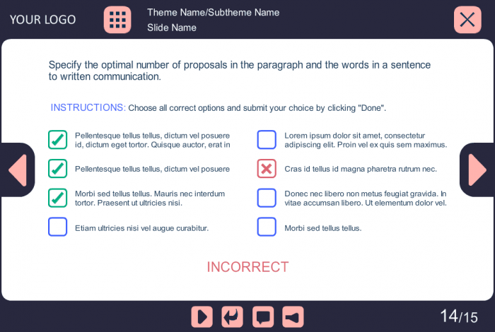 Multiple Choice Test — eLearning Storyline Template