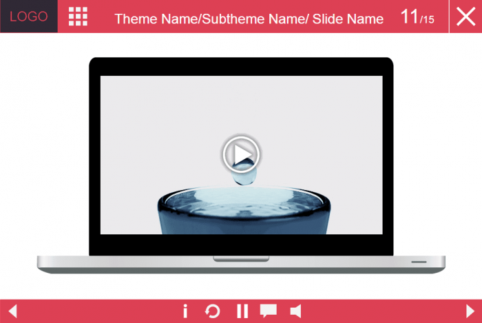Slide With Video On Laptop — eLearning Lectora Template