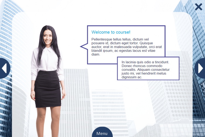 Female Cutout Character With Callouts — Lectora eLearning Template