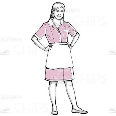 Hand-Drawn Maid Vector Character-0