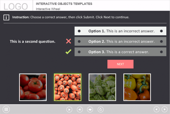 Question with Incorrect Answer — Articulate Storyline Template