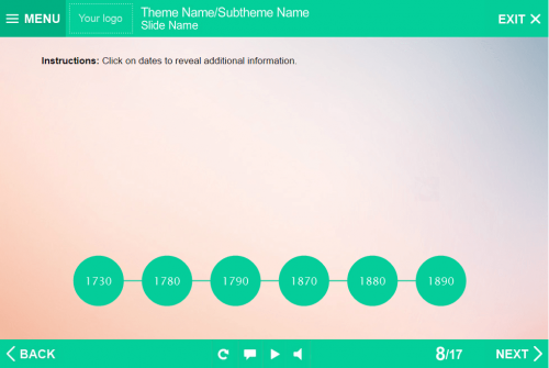 Timeline With Green Buttons — Lectora Template-0