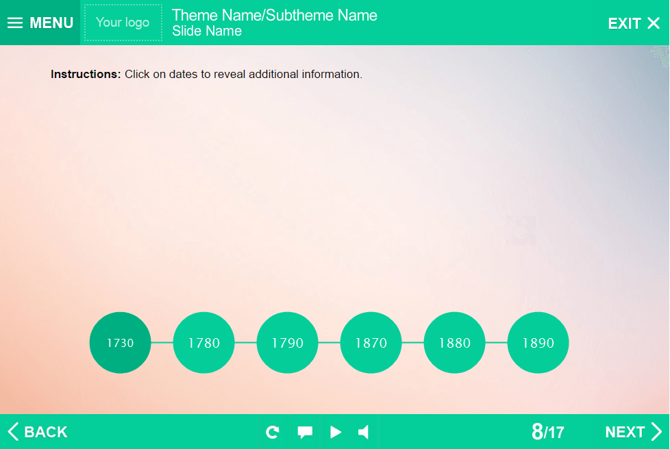 Timeline with Round Buttons — Download Lectora Template Timeline with Round Buttons — Download Lectora Template