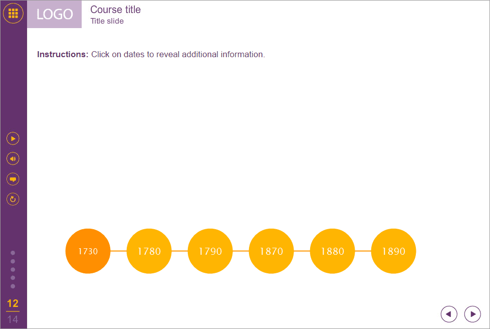 Timeline with Round Buttons — Download Lectora Template Timeline with Round Buttons — Download Lectora Template