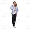 Young Man With Long Haircut Using Mobile Phone Cutout Photo Pack-25067