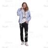 Young Man With Long Haircut Using Mobile Phone Cutout Photo Pack-25069