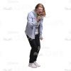 Young Man With Long Haircut Using Mobile Phone Cutout Photo Pack-25083