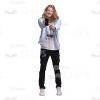Young Man With Long Haircut Using Mobile Phone Cutout Photo Pack-25098