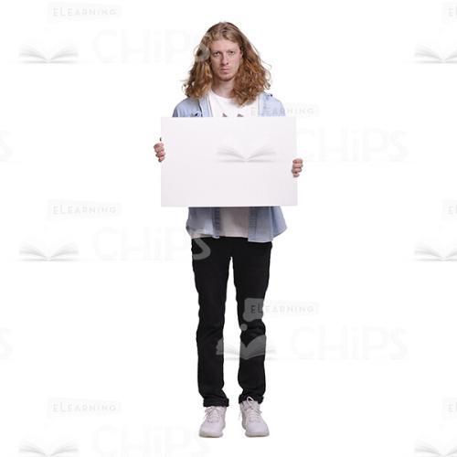Long Haired Man Holding Board Cutout Photo Pack-25021