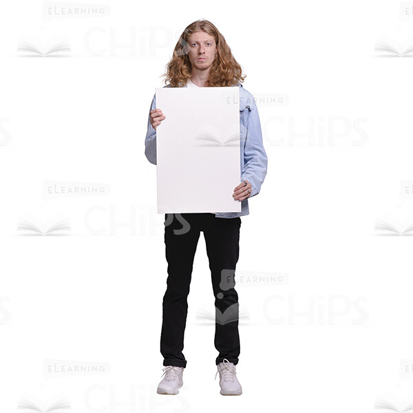 Long Haired Man Holding Board Cutout Photo Pack-25023