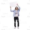 Long Haired Man Holding Board Cutout Photo Pack-25027