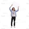 Long Haired Man Holding Board Cutout Photo Pack-25032