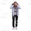 Long Haired Young Man's Top Poses Cutout Photo Pack-25037