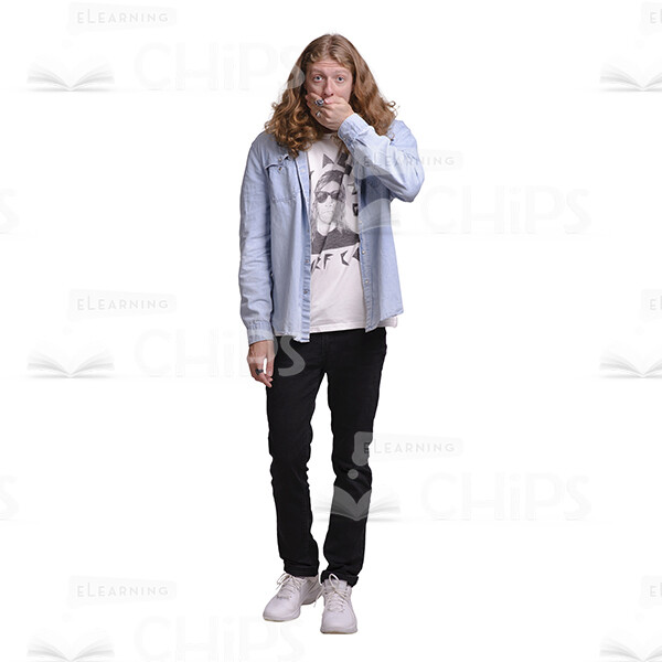 Long Haired Young Man's Top Poses Cutout Photo Pack-25038