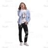 Long Haired Young Man's Top Poses Cutout Photo Pack-25046