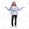 Long Haired Young Man's Top Poses Cutout Photo Pack-25052